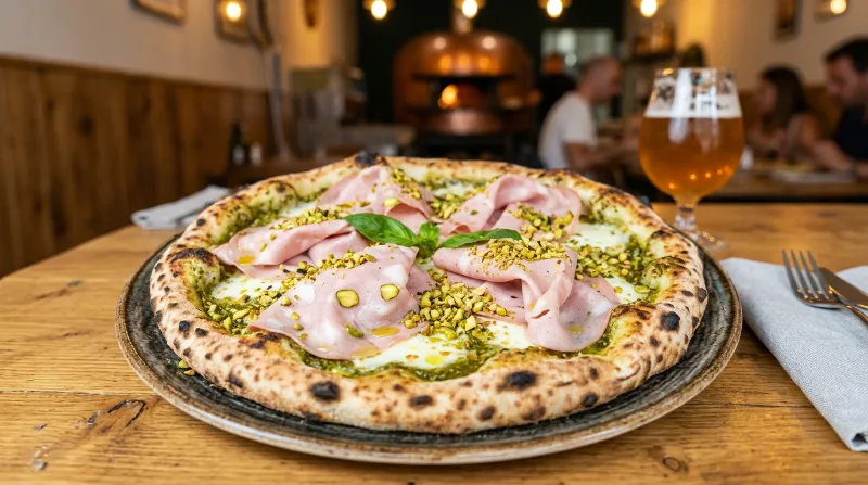 Pizza Gourmet Pistacchio e Mortadella